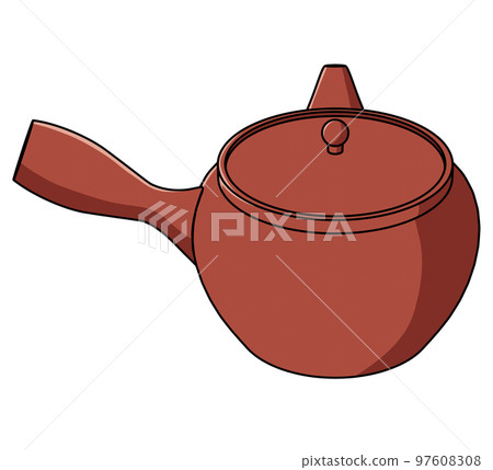 Illustration of the diagonal back of the teapot 97608308