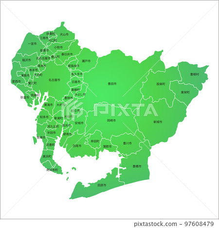 Aichi prefecture and municipalities map Aichi prefecture and municipalities map 97608479