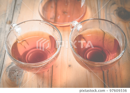 A couple cup of hot coffee after dip coffee. 97609336