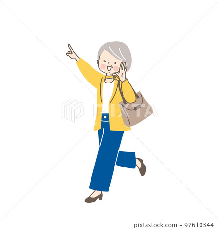 有格調的中年婦女出門插畫 97610344