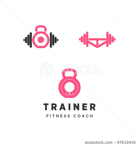 barbell and dumbbell fitness equipment Image graphic icon logo design abstract concept vector stock. Can be used as a symbol associated with sport tool. barbell and dumbbell fitness equipment Image graphic icon logo design abstract concept vector stock. Can be used as a symbol associated with sport tool. 97610426