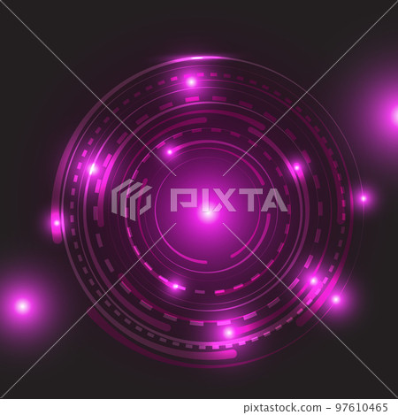 Beautiful pink glowing circle light 97610465