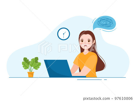 Personal Development with People Developing Mental Issues, Growth and Self Improvement as Plant in Flat Cartoon Hand Drawn Templates Illustration 97610806