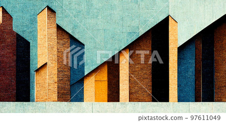 Modern architecture, walls made of concrete. Facades of a residential building. Modern architecture, walls made of concrete. Facades of a residential building. 97611049