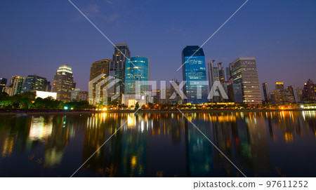 City town at night, Bangkok, Thailand 97611252