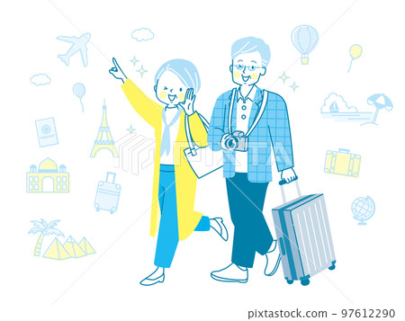 Illustration material of a middle-aged couple... - Stock Illustration ...