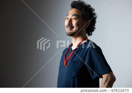 man with beard in scrubs man with beard in scrubs 97612673