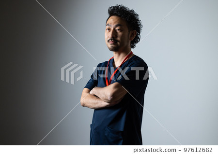 man with beard in scrubs man with beard in scrubs 97612682