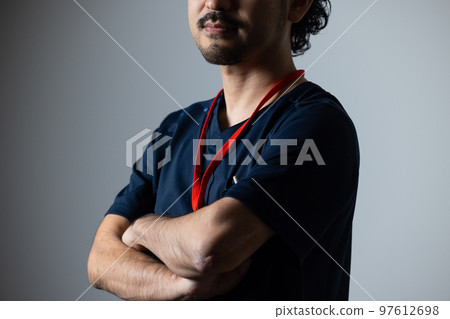 man with beard in scrubs man with beard in scrubs 97612698