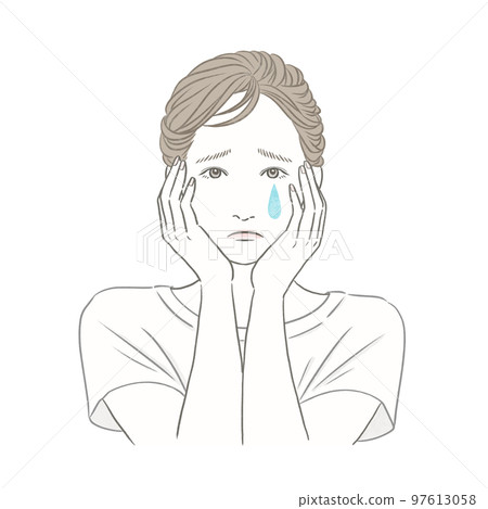 Sad face woman facial expression image illustration beauty health mental health 97613058