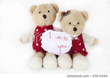 i miss you message card handwriting with teddy bear couple i miss you message card handwriting with teddy bear couple 97613264