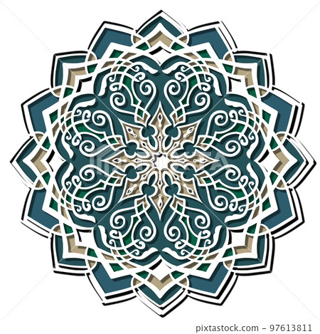 曼陀羅藝術(切割風格,幾何圖案,冷靜) 曼陀羅藝術(切割風格,幾何圖案,冷靜) 97613811