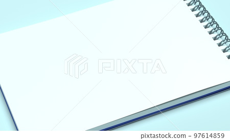 Notepad ring notebook blue background 97614859