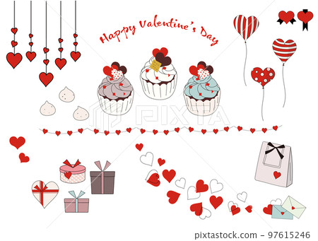 Cute illustration set that can be used for Valentine 97615246