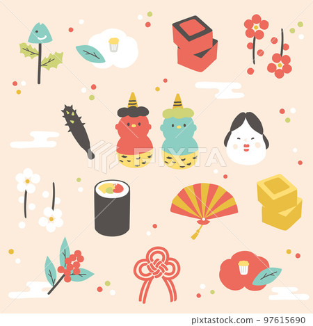 Setsubun tenugui pattern set Setsubun tenugui pattern set 97615690