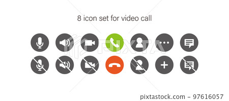 8 icon set for video call, video conference, video call 97616057