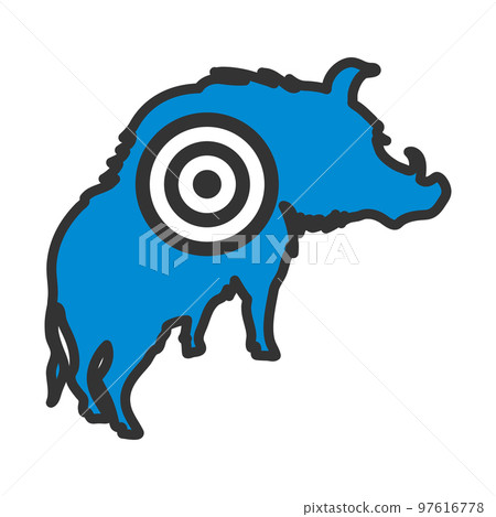 Icon Of Boar Silhouette With Target 97616778