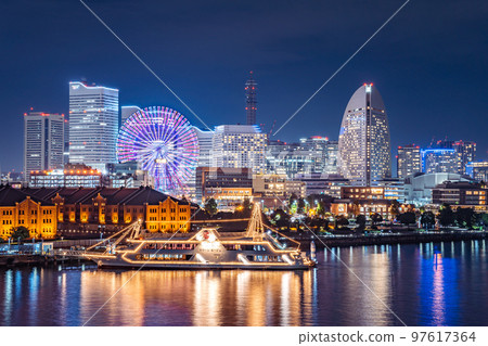 橫濱港未來的夜景 橫濱港未來的夜景 97617364