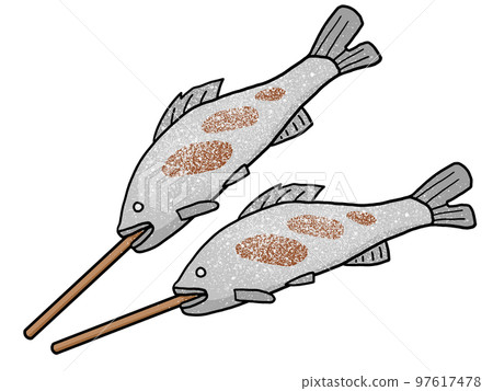 Illustration of salt-grilled sweetfish 97617478