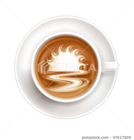 Latte Art Sun Composition 97617809