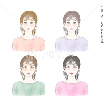 個人色彩分析：女性插畫（春、夏、秋、冬套裝） 97618159