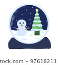 雪人和樹雪球 97618211