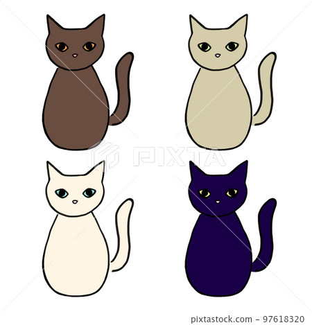Cat hand drawn illustration set Cat hand drawn illustration set 97618320