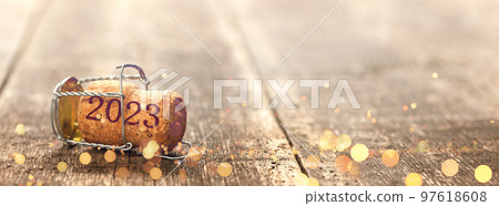 Happy New Year Background. Start to 2023. 3D illustration Happy New Year Background. Start to 2023. 3D illustration 97618608