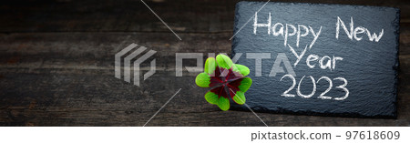 Happy New Year Background. Start to 2023. 3D illustration Happy New Year Background. Start to 2023. 3D illustration 97618609