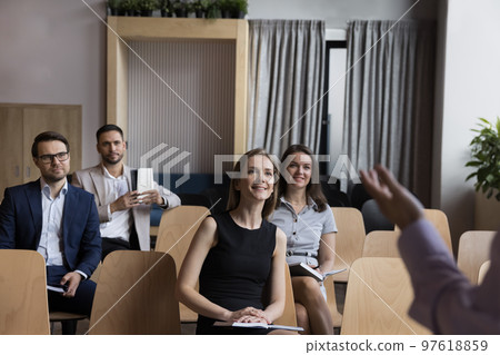Group of businesspeople take part in educational training Group of businesspeople take part in educational training 97618859
