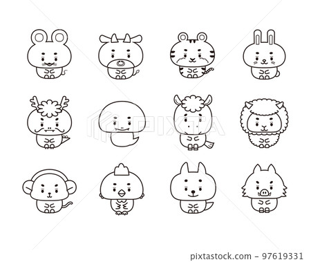 十二生肖全身圖解集(線) 十二生肖全身圖解集(線) 97619331