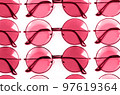 Color of year 2023.Viva magenta. Pink style glasses isolated on white background 97619364
