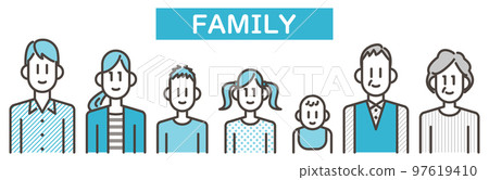 Family (old and young) avatar icon set [vector illustration material] 97619410
