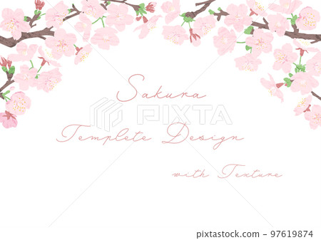 Cherry blossom tunnel frame A4 horizontal textured Cherry blossom tunnel frame A4 horizontal textured 97619874