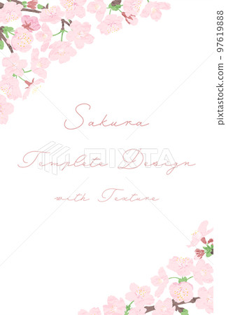 Cherry blossom tunnel frame postcard size vertical textured Cherry blossom tunnel frame postcard size vertical textured 97619888