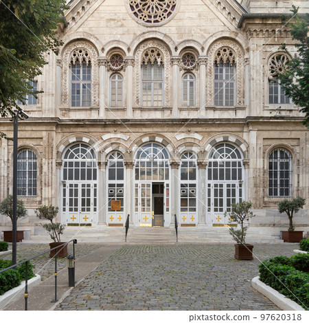 Entrance of Aya Triada Rum Ortodoks Kilisesi, or Aya Triada Greek Orthodox Church, near Taksim Square, Istanbul, Turkey Entrance of Aya Triada Rum Ortodoks Kilisesi, or Aya Triada Greek Orthodox Church, near Taksim Square, Istanbul, Turkey 97620318