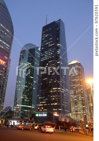 Shanghai World financial center skyscrapers 97620391