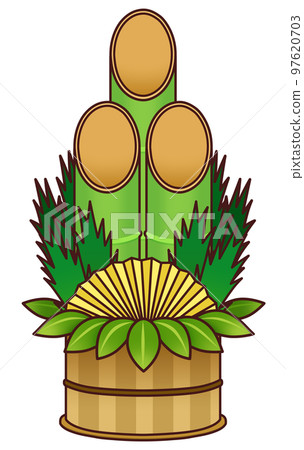 Simple kadomatsu illustration material Simple kadomatsu illustration material 97620703