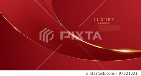 Abstract background design modern red and gold geometric elements vector illustration 97621321