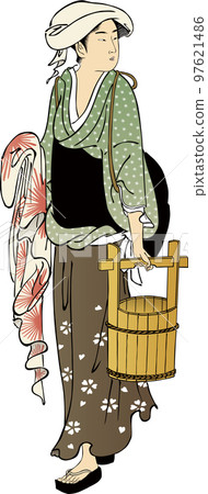 洗衣服的浮世繪女人第 4 部分 洗衣服的浮世繪女人第 4 部分 97621486