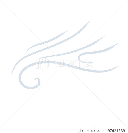 Wind. Air flow. Blue wavy line. Breeze and weather icon. Flat illustration isolated on white background Wind. Air flow. Blue wavy line. Breeze and weather icon. Flat illustration isolated on white background 97621589