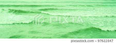 Real photo sea water waves, abstract background, nature power, bright green more tone in stock 97622847