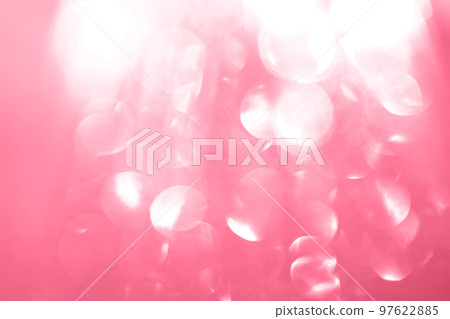 Abstract defocused crystal background. Toned in trendy magenta color of year 2023. Festive bokeh light overlay. Celebration concept. 97622885