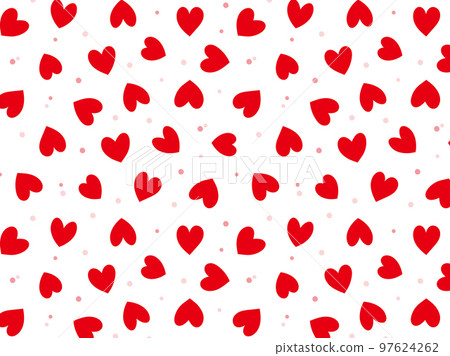手繪心形背景素材_紅色 97624262