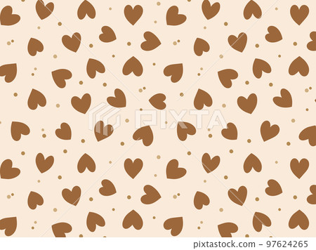 手繪心形背景素材_巧克力色 97624265