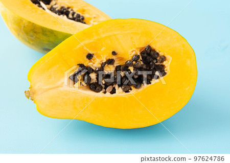 Cross section of papaya Cross section of papaya 97624786
