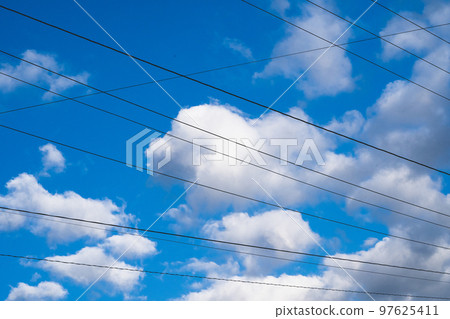 Sky and electric wire Sky and electric wire 97625411