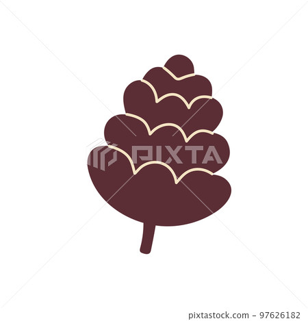 Pinecone icon in hand drawn style. Winter symbol. 97626182