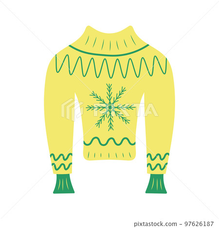 Christmas sweater with snowflake. Winter knitted pullover. Christmas sweater with snowflake. Winter knitted pullover. 97626187