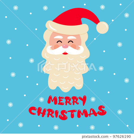 Santa Claus head and Merry Christmas text. Christmas greeting card. Santa Claus head and Merry Christmas text. Christmas greeting card. 97626190